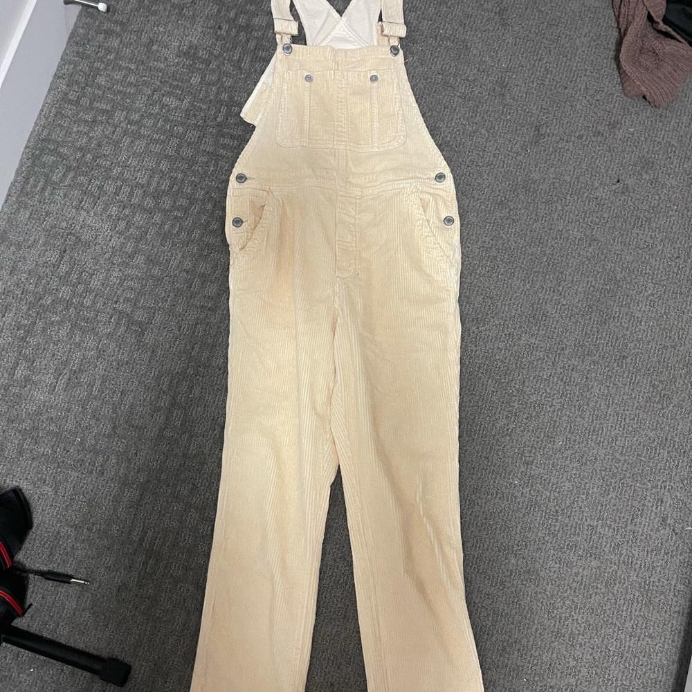 Cream Corduroy Overalls – Women